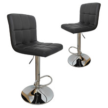 Afina Vegan Leather Adjustable Barstools (Set of 2)