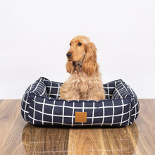 Check Print Cotton Bolstered Dog Bed