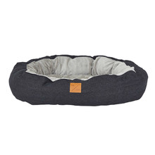 Denim Print 4 Seasons Cotton Round Dog Bed