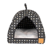 Black Metallic Cross Cat Igloo