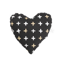 Black Metallic Cross Cotton Heart-Shaped Pet Toy