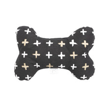 Black Metallic Cross Cotton Bone-Shaped Pet Toy