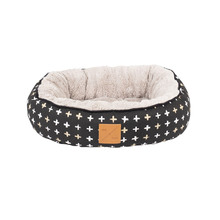 Black Metallic Cross Reversible Cat Bed