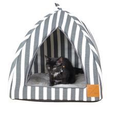 Hamptons Stripe Cat Igloo