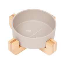 Single Bamboo Cat Bowl with Stand