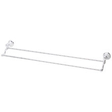 Nostalgia 750mm Double Bar Vertical Brass Towel Rail