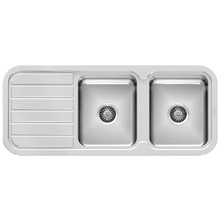 1000 Series 1180mm Double Topmount Kitchen Sink with Drainer
