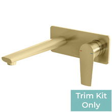 Arlo 205mm Brushed Gold Bath/Basin Wall Mixer Set Trim Kit Only