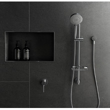 Vivid Premium Chrome Rail Shower With Wire Soap Basket