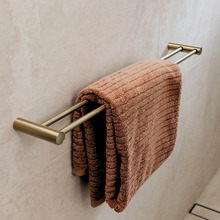 Vivid Slimline Double Bar Brass Towel Rail