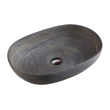 Vale 580mm Natural Oak Stain Oval Ceramic Basin