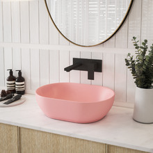 Vale 470mm Matte Pink Oval Ceramic Basin