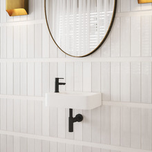 Nueva 375mm Rectangular Ceramic Wall-Hung Basin with Left Tap Hole