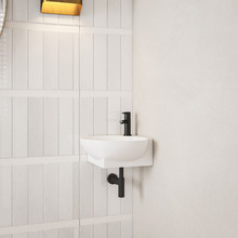 39 x 36.5cm Nueva Corner Wall Hung Ceramic Basin