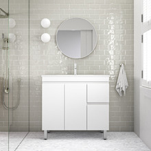 Bianca 900mm Gloss White Vanity With Integrated Basin