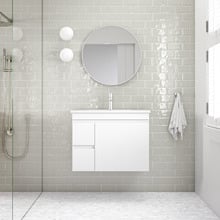 Bianca 750mm Gloss White Wall Hung Vanity with Ceramic Countertop