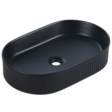 Jade 580mm Matte Black Ceramic Pill Above Counter Basin