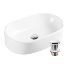 Evea 500mm Pill Ceramic Basin & Waste Set