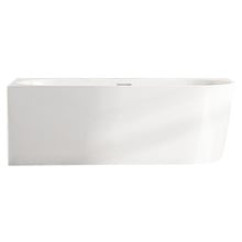 Costa Gloss White Oval Acrylic Corner Bath with Overflow