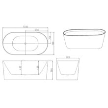 Vermont Gloss White Oval Acrylic Freestanding Bath & Wall Mixer Set