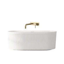 Ciri White Fluted Freestanding Bath & Wall Tapware Package