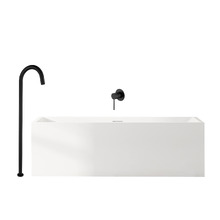 Albany Rectangular Acrylic Freestanding Bath with Floor Mounted Spout & Mixer Package