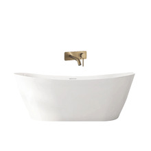 Nevada Acrylic Freestanding Bath with Antique Brass Wall Mixer Set
