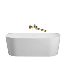 Montana Oval Acrylic Back to Wall Bath with Spout & Wall Mixer Package