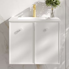 Palila 600mm Matte White Wall Hung Single Vanity with Ceramic Countertop