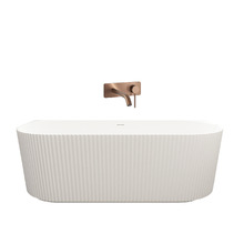 Salem Oval Acrylic Back to Wall Bath with Bronze Wall Mixer Set