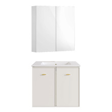 Nohoana 600mm Matte White Wall Hung Vanity & Mirror Cabinet Package
