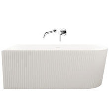 Salem Matte White Oval Acrylic Corner Bath & Wall Mixer Set