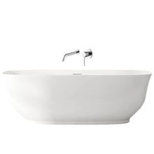 Lisbon Gloss White Oval Acrylic Freestanding Bath & Wall Mixer Set