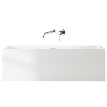 Albany Gloss White Rectangular Acrylic Freestanding Bath & Wall Mixer Set