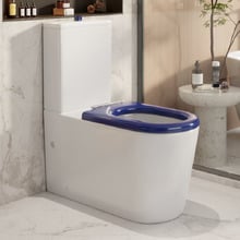 Accessible Palma Back to Wall Toilet Suite with Blue Seat