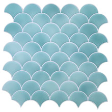 Turquoise Fish Scale Stick on Tile (10 Pack)