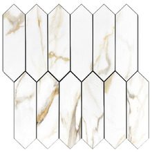 Calacatta Marble Picket Stick on Tile (10 Pack)
