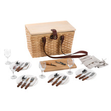 4 Person Barossa Picnic Basket with Peach Lining Set