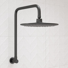 Loui Matte Black Round Shower Arm & Head