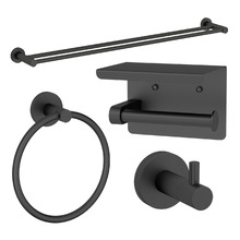 Elle Matte Black Towel Rail & Bathroom Accessory Package