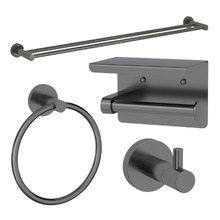 Elle Gunmetal Towel Rail & Bathroom Accessory Package