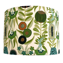 Dusk Green Floral Canvas Lamp Shade
