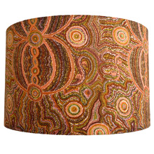 Goanna Dreaming Orange Cotton Lamp Shade