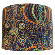 Goanna Dreaming Turquoise & Green Cotton Lamp Shade