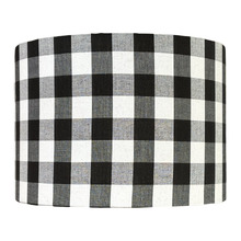 Checkered Black & White Linen Lamp Shade