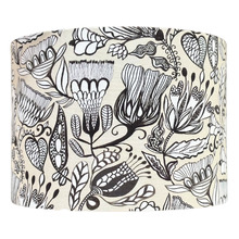 Floral Dream Black & White Cotton Canvas Lamp Shade