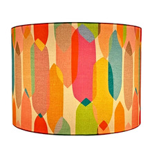 Multi-Colour Mid-Century Cotton Lamp Shade