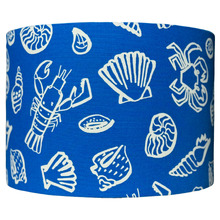 Shells Blue Cotton Canvas Lamp Shade