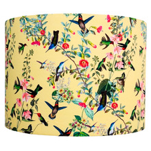Hummingbirds Yellow Cotton Lamp Shade