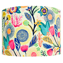 Coral Floral Multi-Colour Cotton Lamp Shade